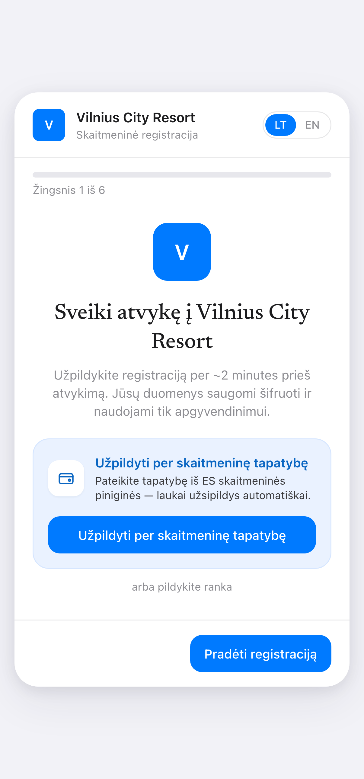 Svečio registracija telefone